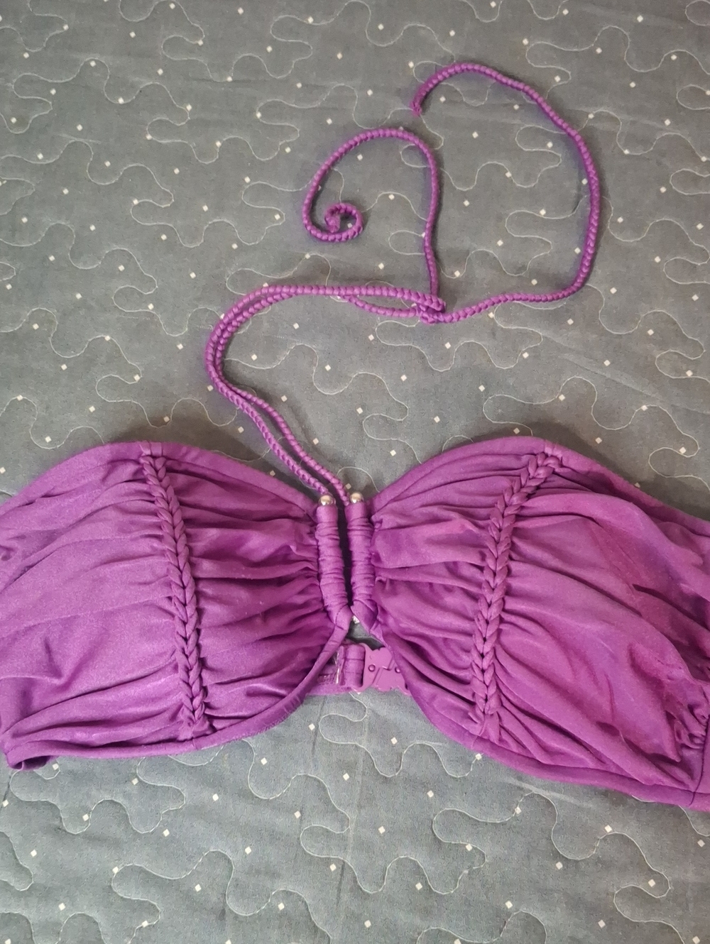 Seafolly Purple Swim Top with Braided Detail size 14